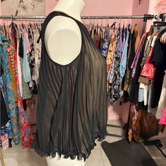 3.1 Phillip Lim Elegant Black Pleated Sleeveless Silk Top - Picture 2 of 7